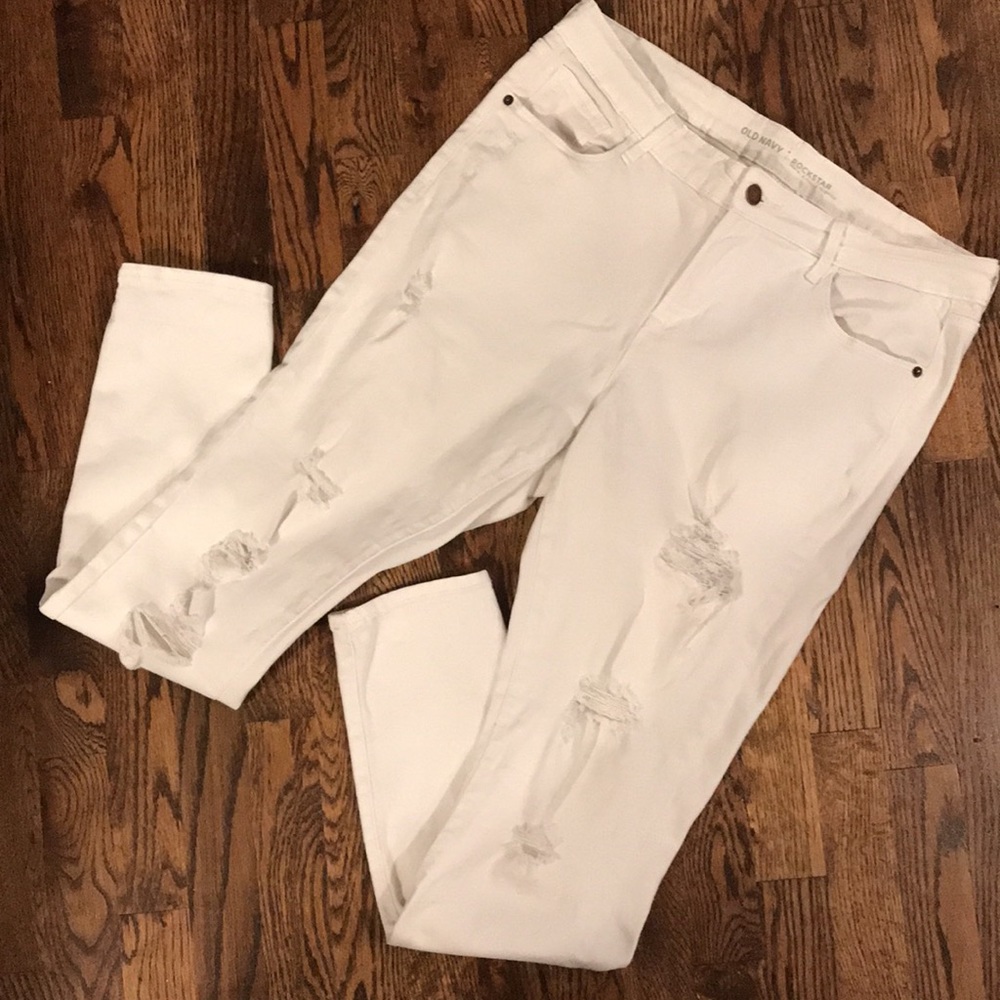Old Navy Rockstar Mid-Rise Distressed Skinny Jeans